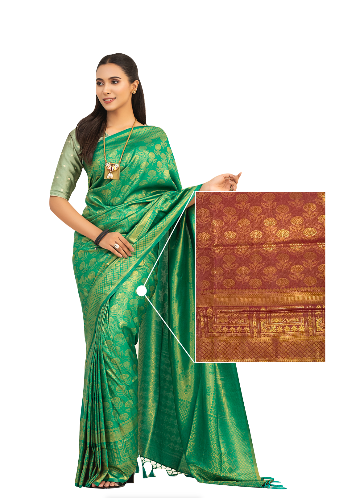 0067 Katan Silk Saree - Copper