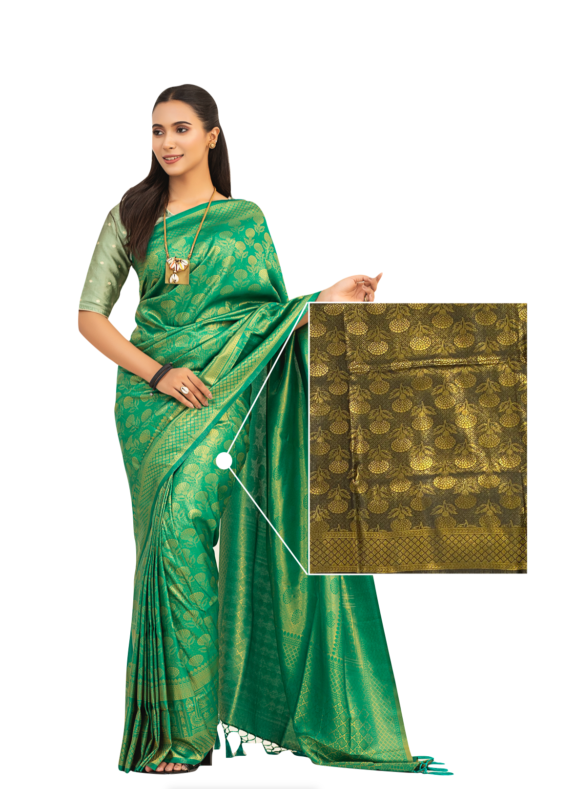 0070 Katan Silk Saree - Golden