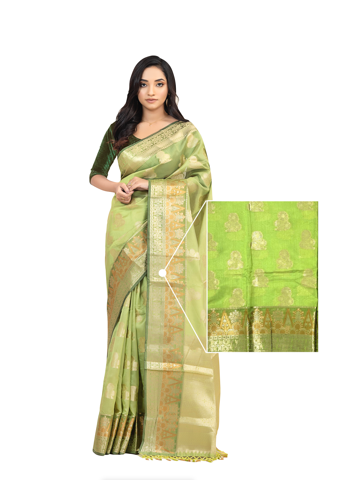 0152 Organza Katan Silk - Lime Green