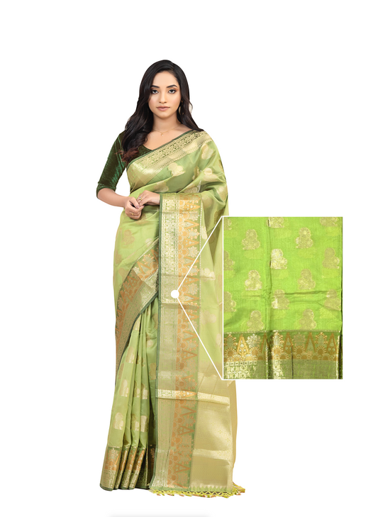 0152 Organza Katan Silk - Lime Green