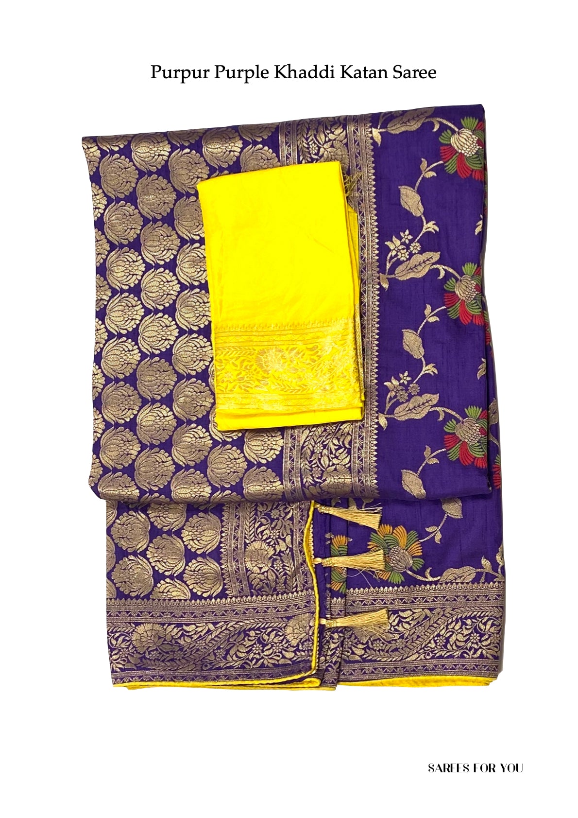 0035 Khaddi Katan Saree - Purpur Purple