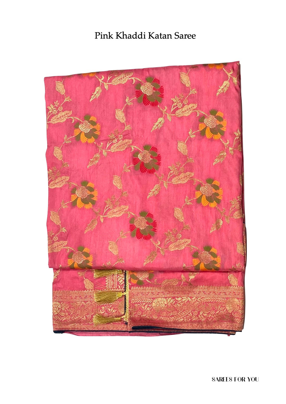 0036 Khaddi Katan Saree - Pink