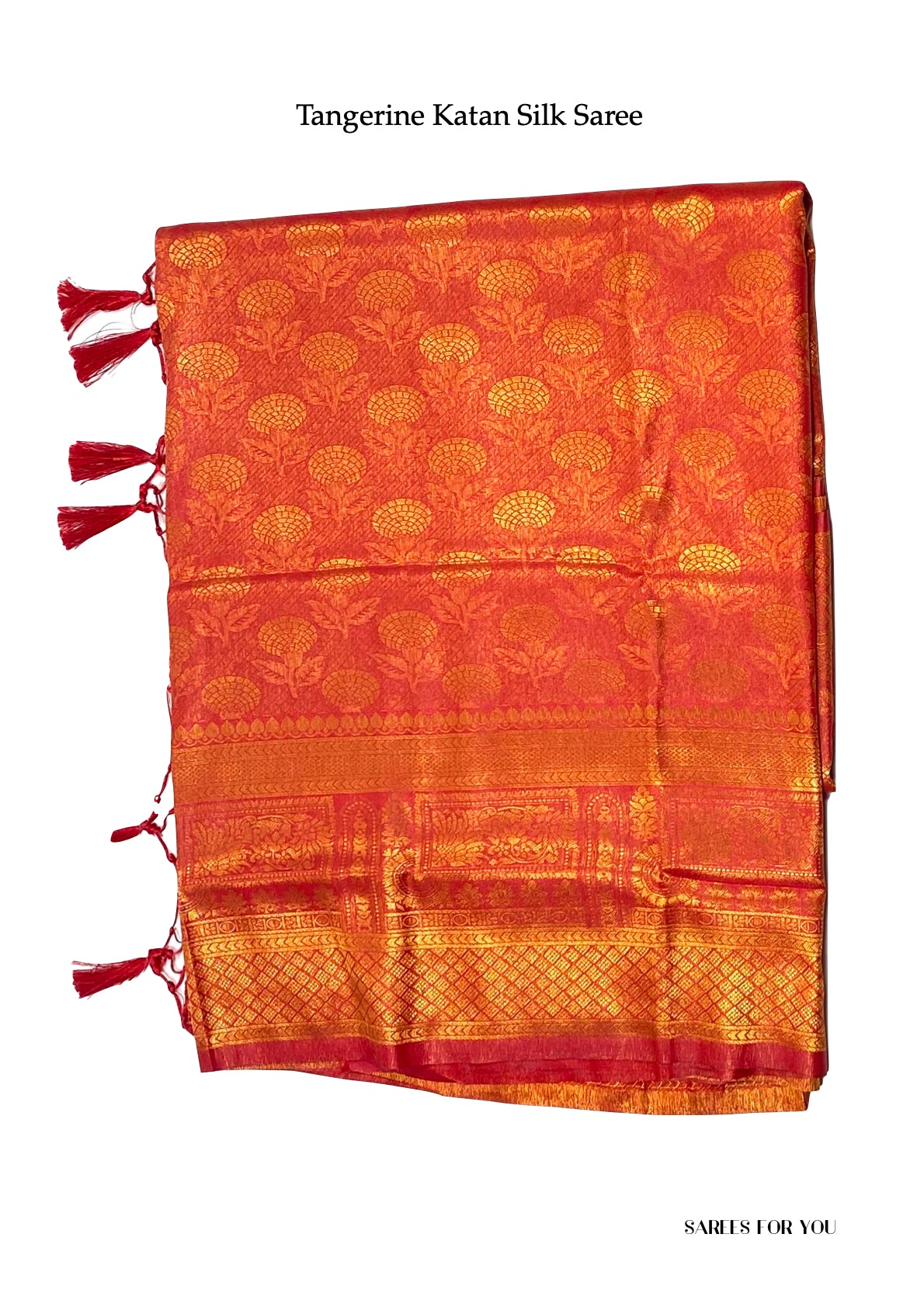 0069 Katan Silk Saree - Tangerine