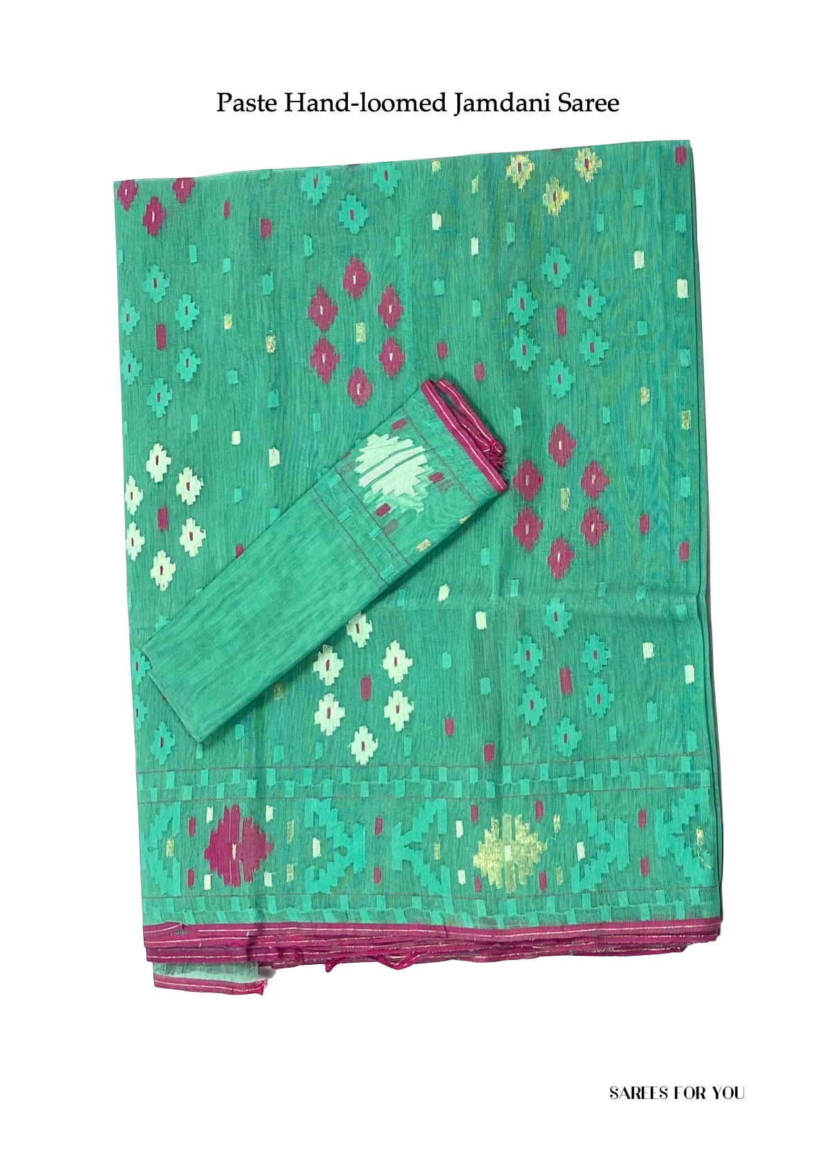 0161 Hand-Loomed Jamdani Saree - Paste